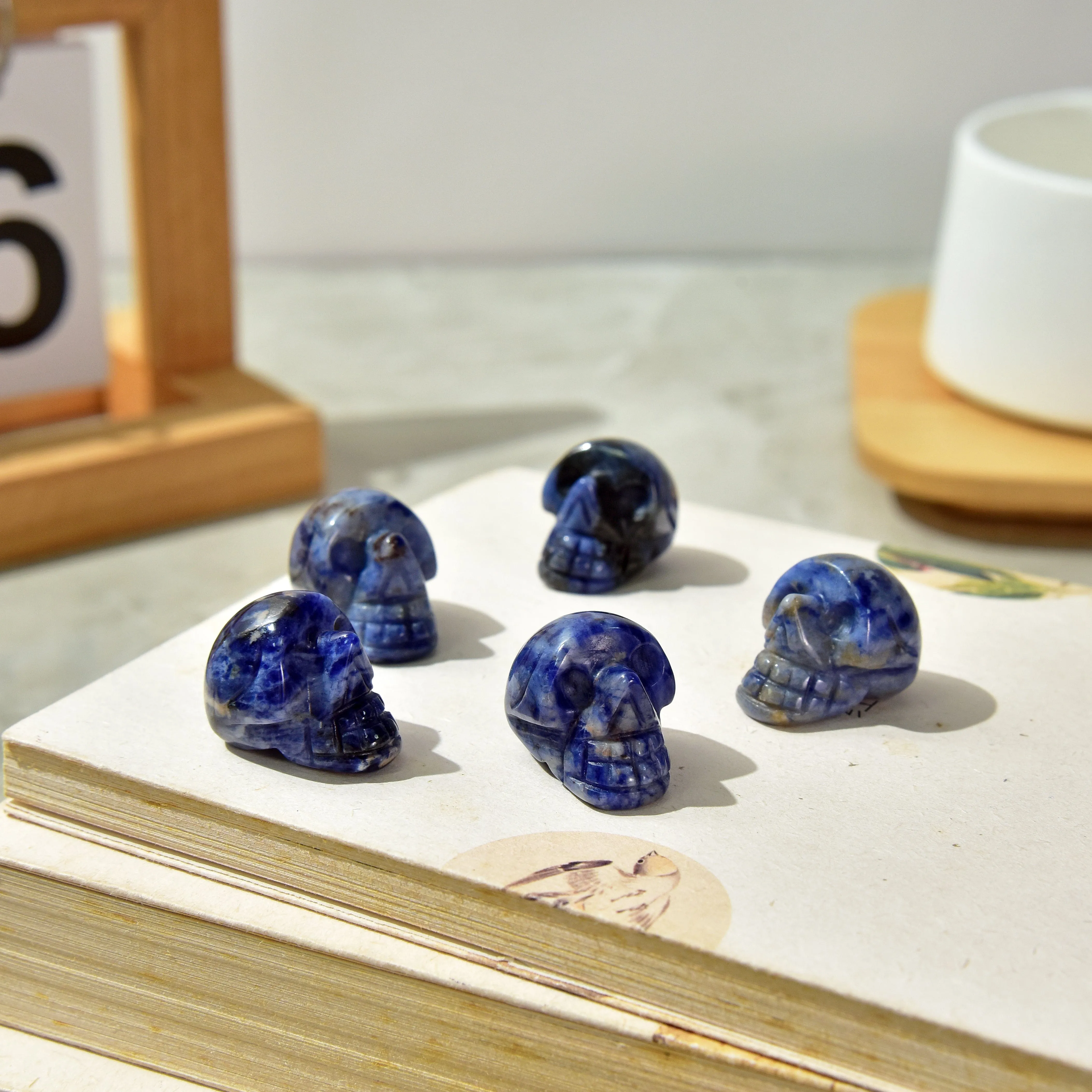 1 Sodalite Skull Natural Gemstone Carving