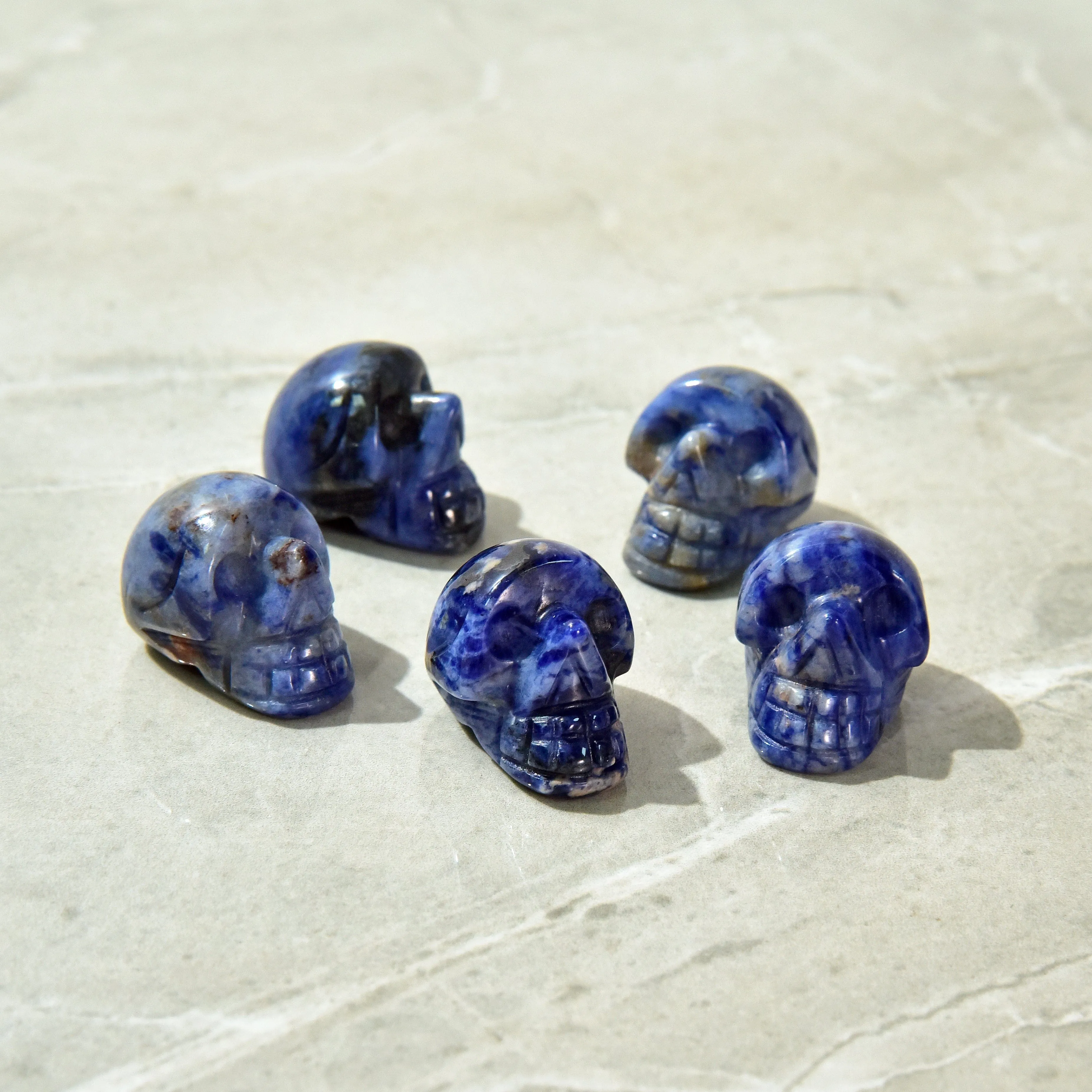 1 Sodalite Skull Natural Gemstone Carving