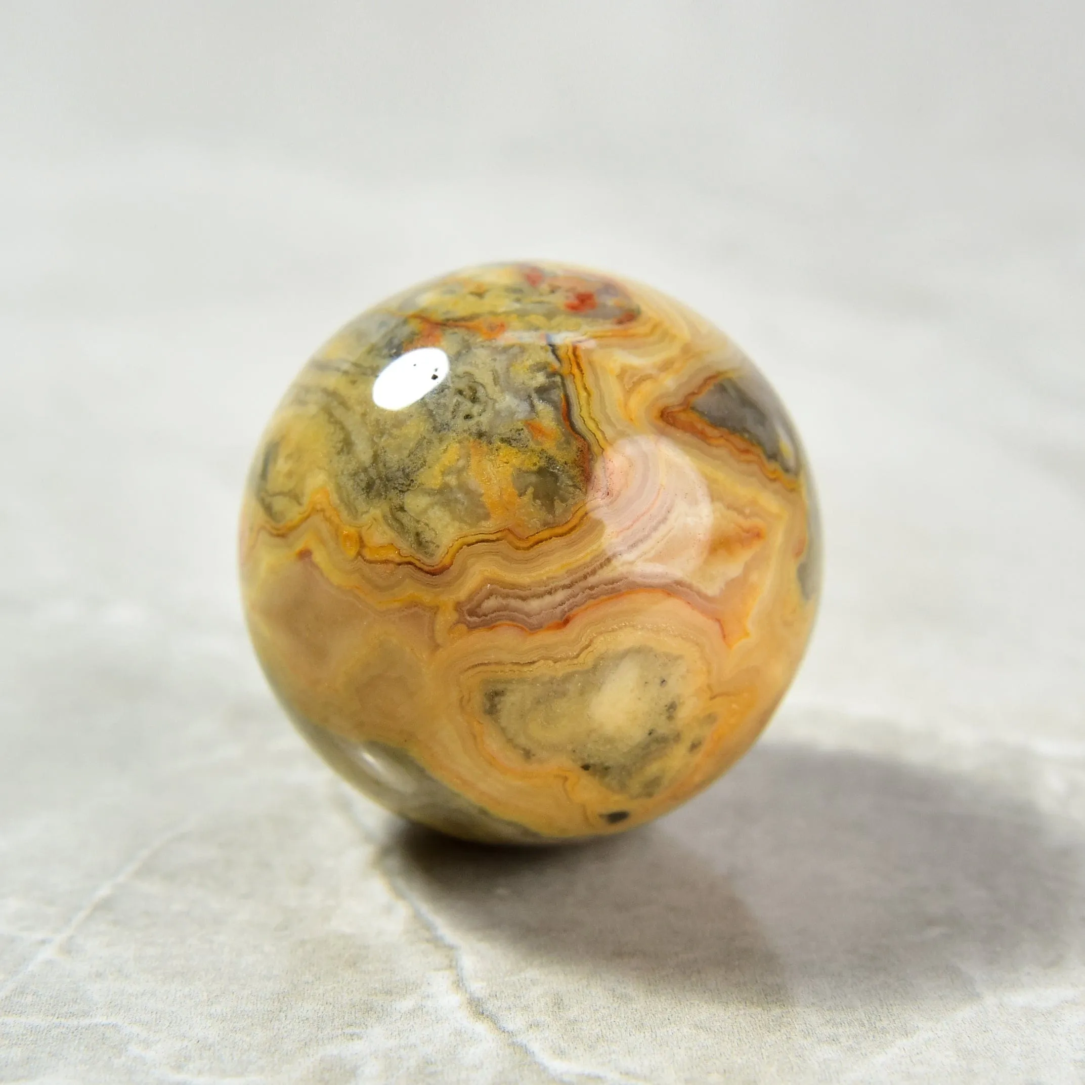 1.6 Crazy Lace Agate Sphere Natural Gemstone Carving