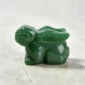 2 Aventurine Rabbit Natural Gemstone Carving