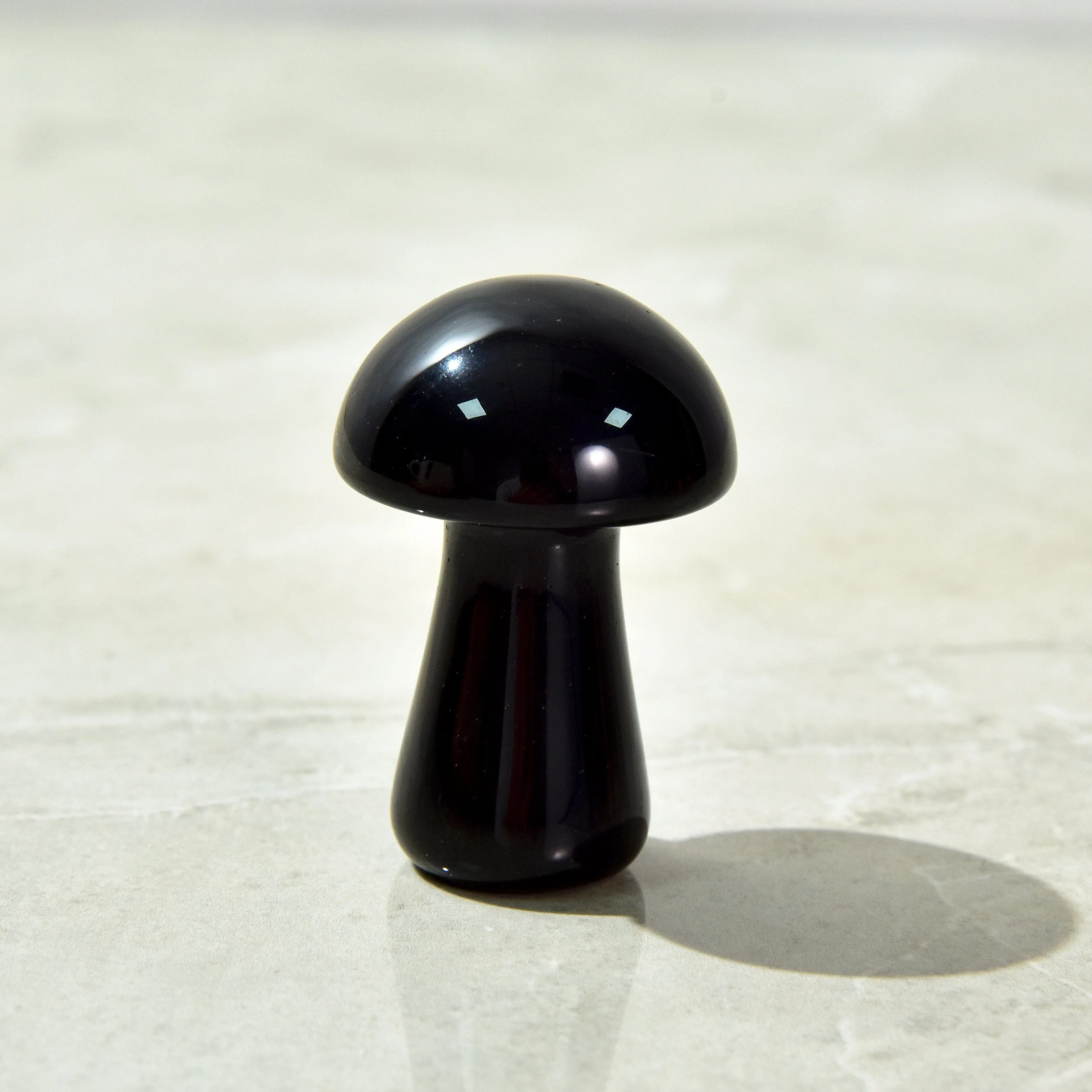 2 Obsidian Mushroom Natural Gemstone Carving