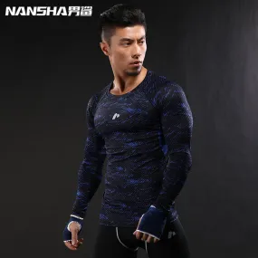 2017 Newest 3D Print Long Sleeve T Shirt Fitness Men Bodybuilding Crossfit NANSHA Brand Compression Shirts Clothing M-XXL