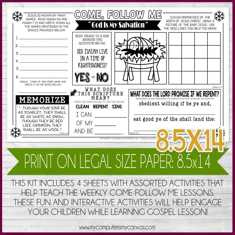 2022 CFM Old Testament Placemat Activity Sheets {SEPT} PRINTABLE