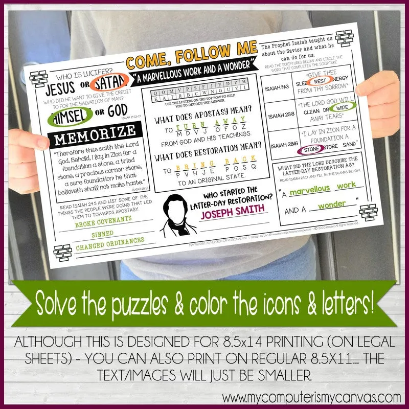 2022 CFM Old Testament Placemat Activity Sheets {SEPT} PRINTABLE