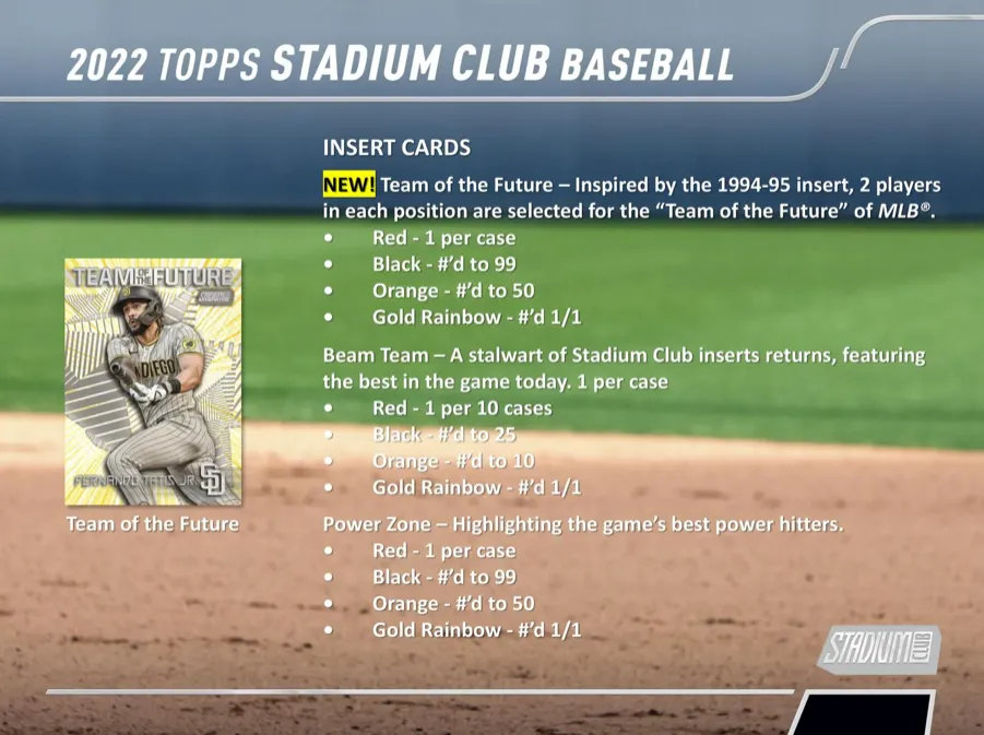 2022 Topps Stadium Club Baseball Hobby Box 16 Packs Per Box, 8 Cards Per Pack