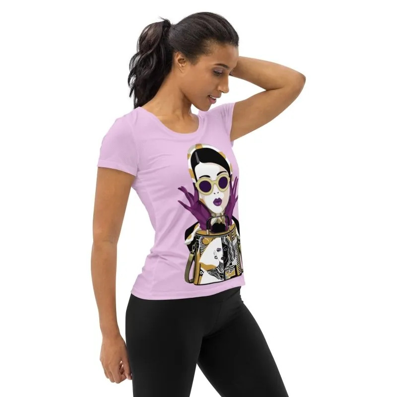 All-Over Print Women's Athletic T-shirt - Sunglas