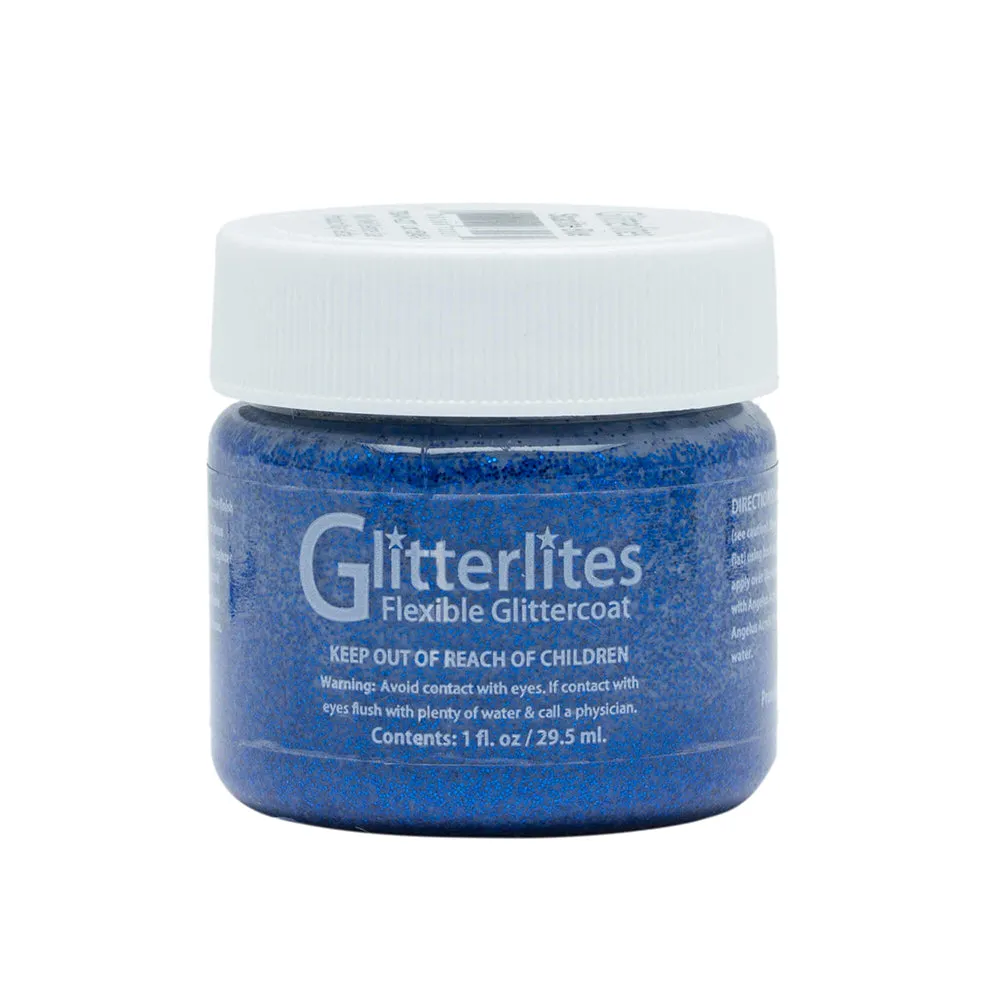 Angelus Glitter Leather Paint - Starlite Blue 141