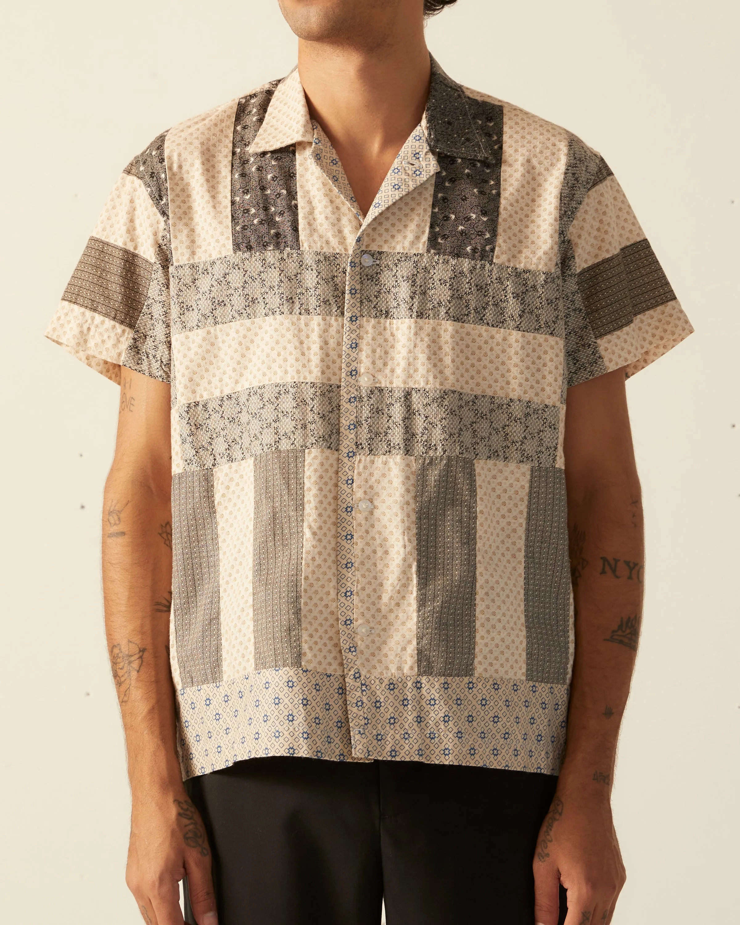 Bar Quilt Short Sleeve Shirt