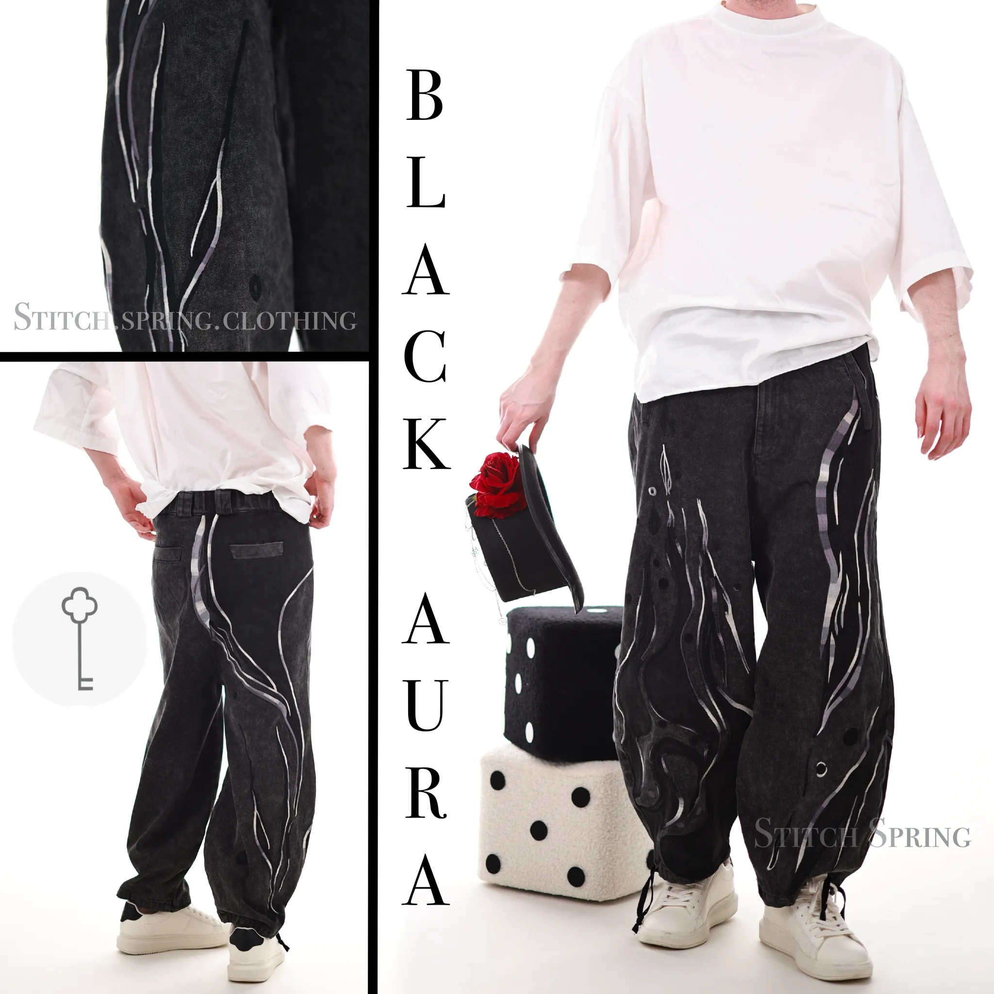 Black Aura  Denim Pants Preorder