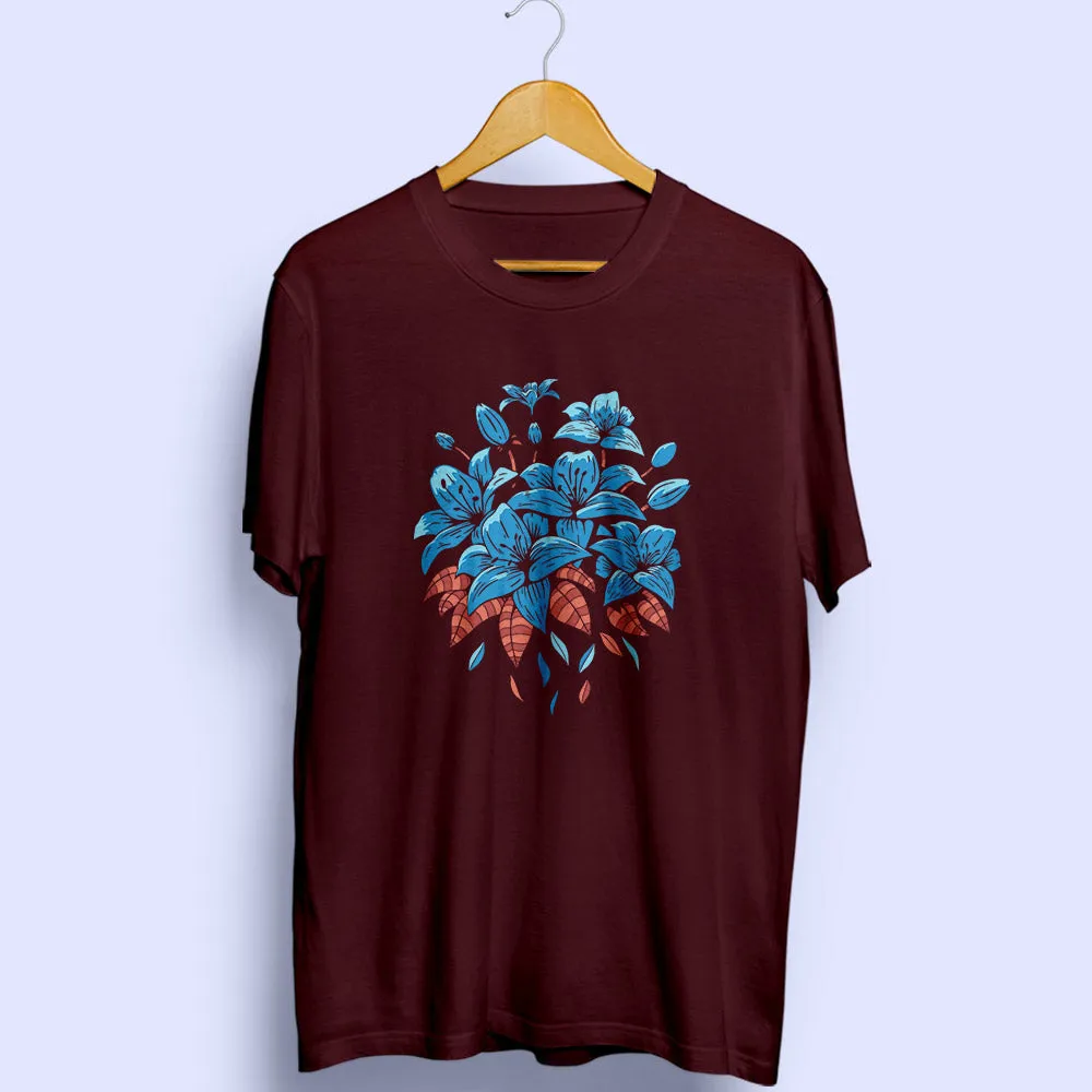 Blue Lilies Half Sleeve T-Shirt