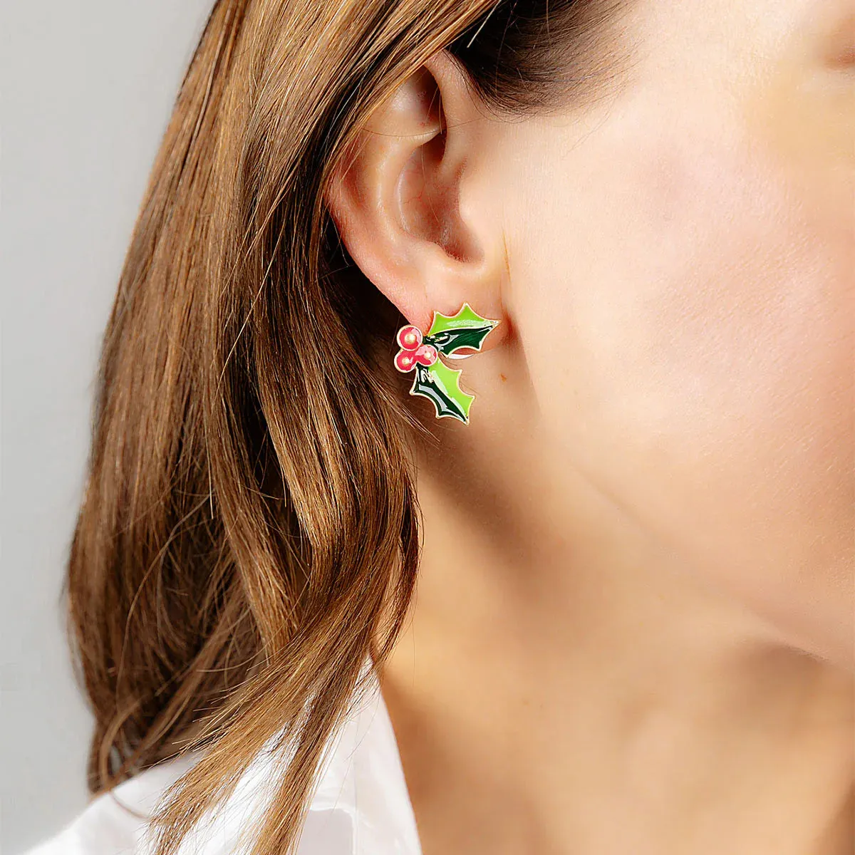 Canvas Holly Enamel Studs