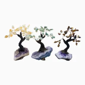 Crystal Prosperity Tree, 8" Gemstone Trees, Abundance Money Tree, Bonsai Tree, Citrine, Aventurine, Tiger eye Fengshui Home Decor