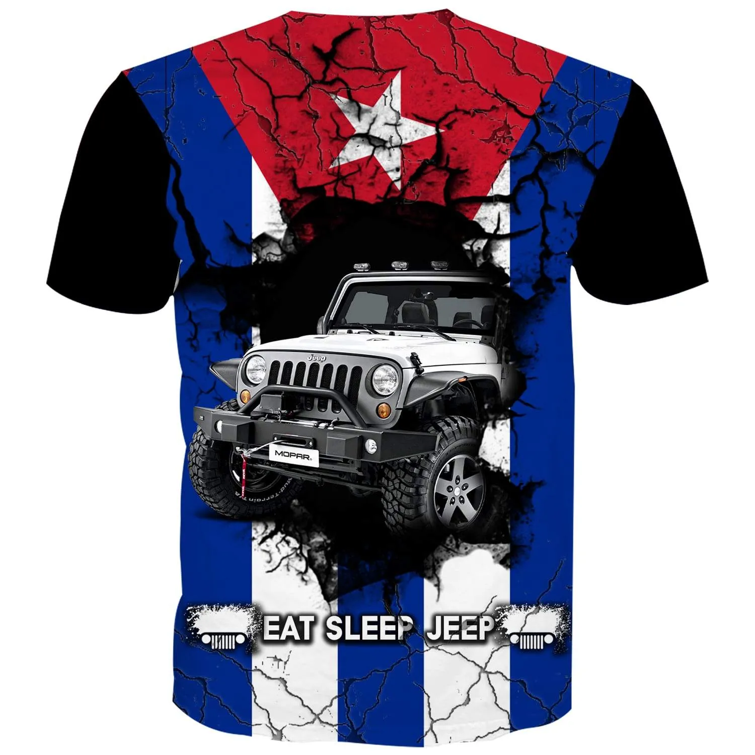 Eat Sleep Jeep Cuban Flag - Kid's T-Shirt