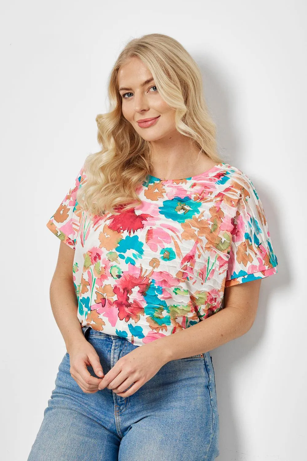 Floral Ruffle Print Tee