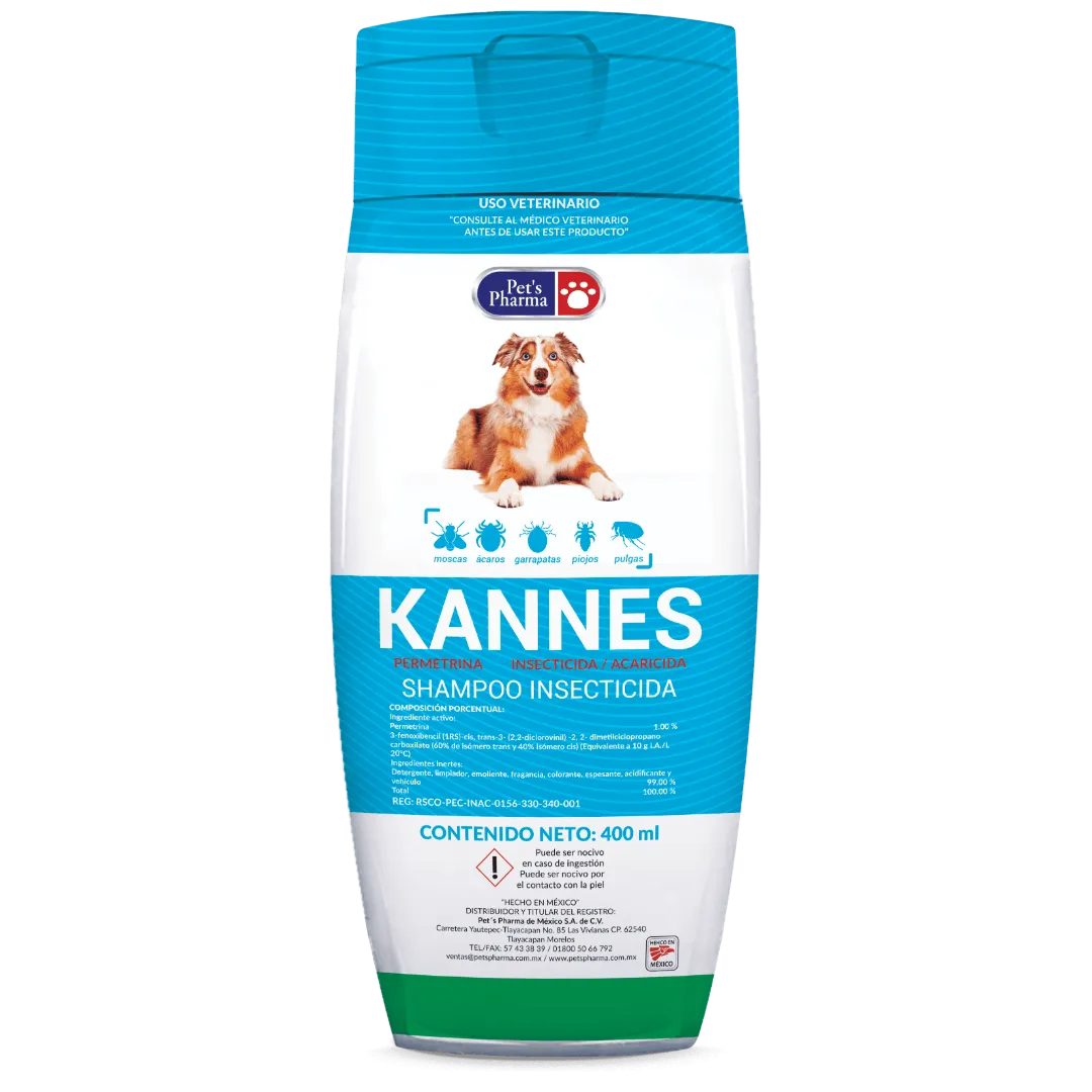 Kannes Shampoo Insecticida 400ml - Pet's Pharma