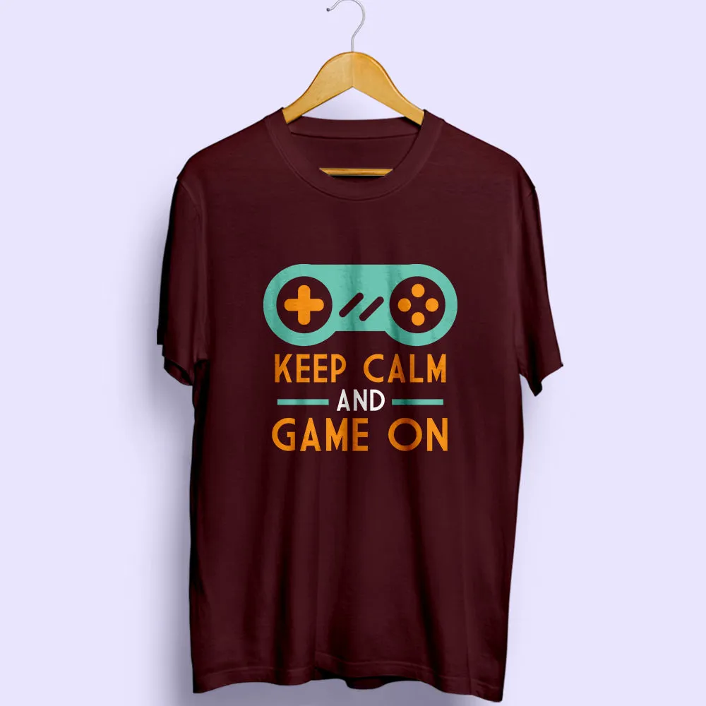 Keep Calm And Game On Half Sleeve T-Shirt