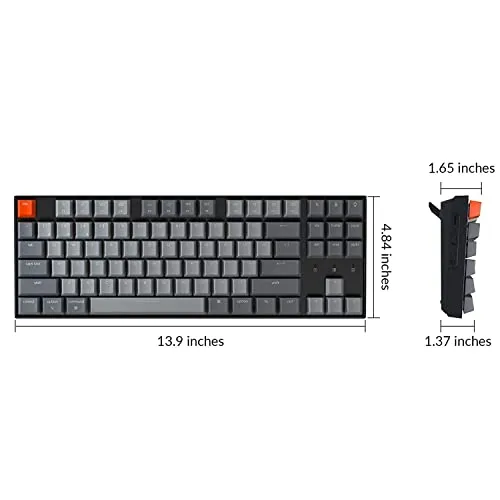 Keychron K8 80% Layout Bluetooth Wireless Mechanical Keyboard, Tenkeyless 87 Keys/USB C/White Backlit/Gateron G Pro Brown Switch/N-Key Rollover, TKL Gaming Keyboard for Mac Windows