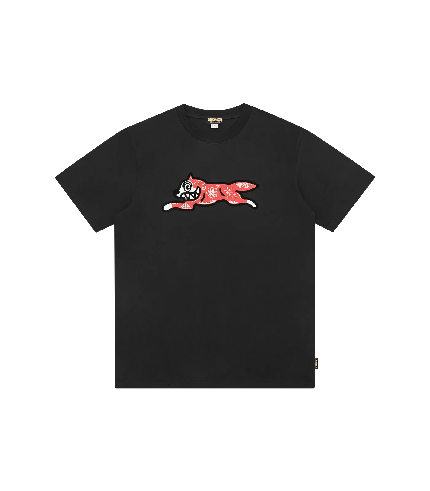 KIRIGAMI FLOCK RUNNING DOG T-SHIRT - BLACK