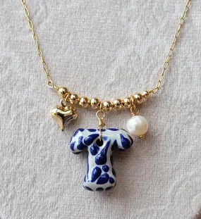 Letter T Talavera necklace