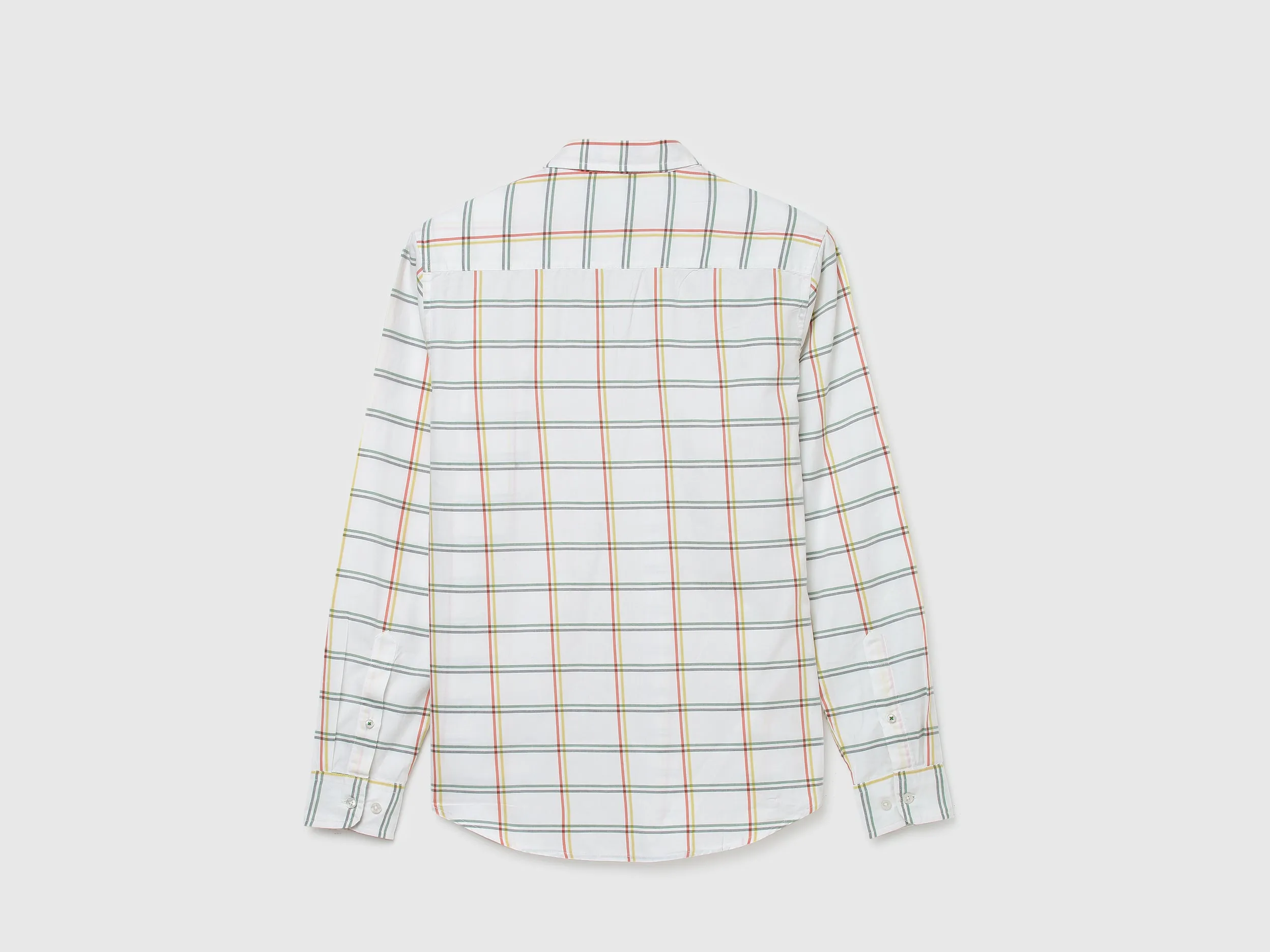 Men Checked Spread Collar Shirt