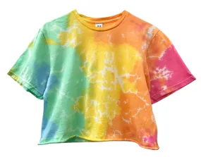 Mojito Pastel Rainbow Tie-Dye Unisex Cropped Tee