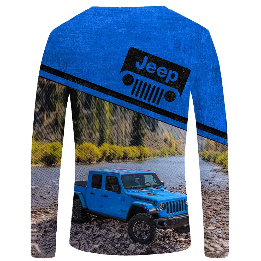 Off Road Jeep Gladiator - Hydro Blue Pearl UPF 50  Long Sleeve Shirt