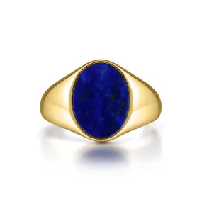 OVAL LAPIZ SIGNET RING