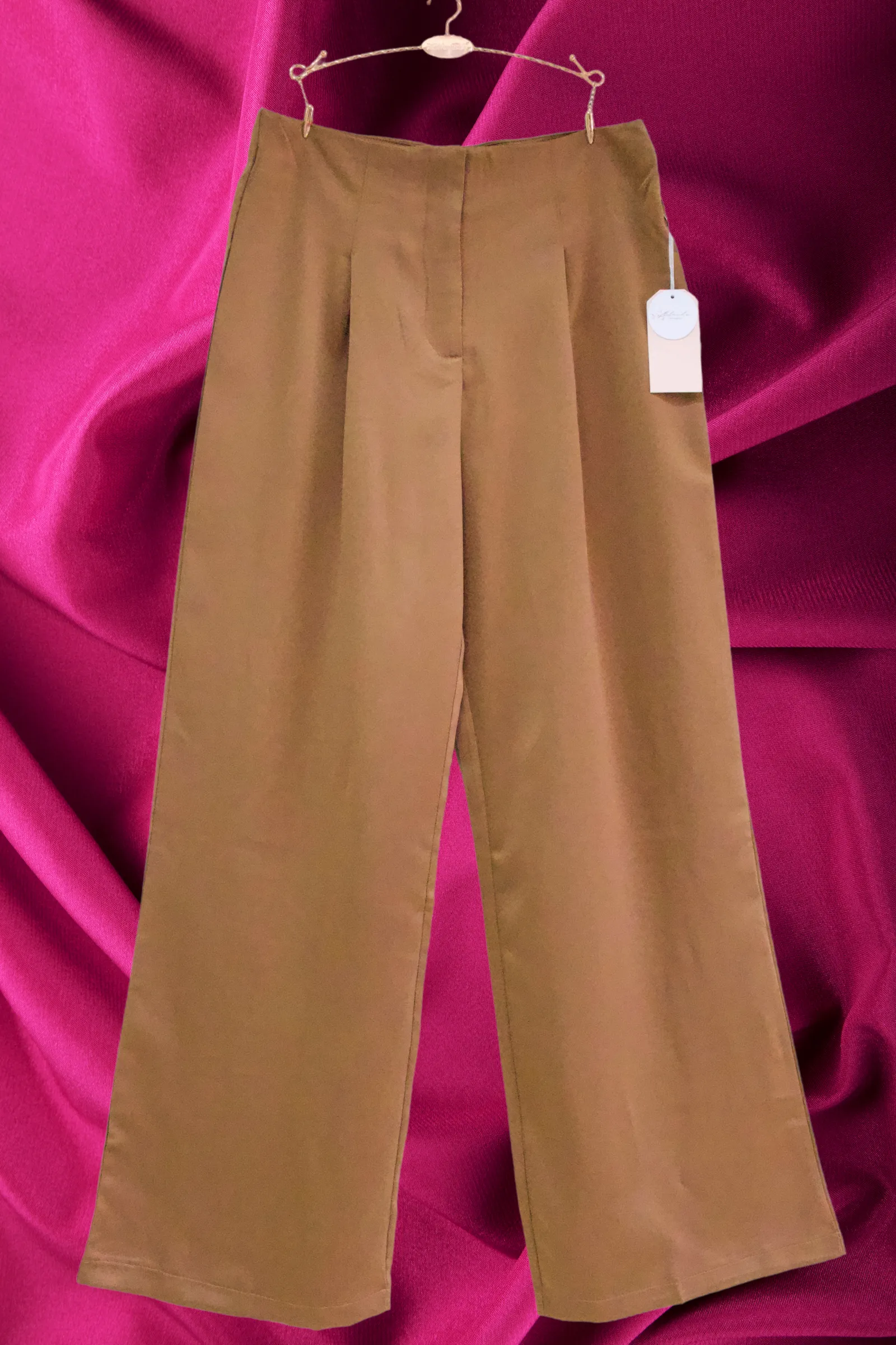 PANTALN WIDE LEG CON PINZAS SATINADO BP05740