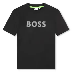 Playera para nio y adolescente negra Boss