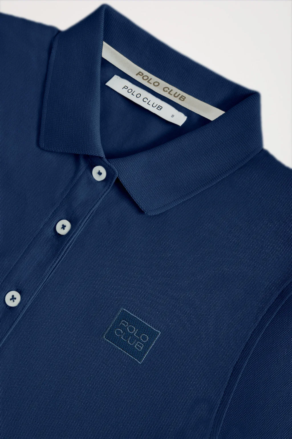 Polo de manga corta piqué azul índigo con logo Polo Club