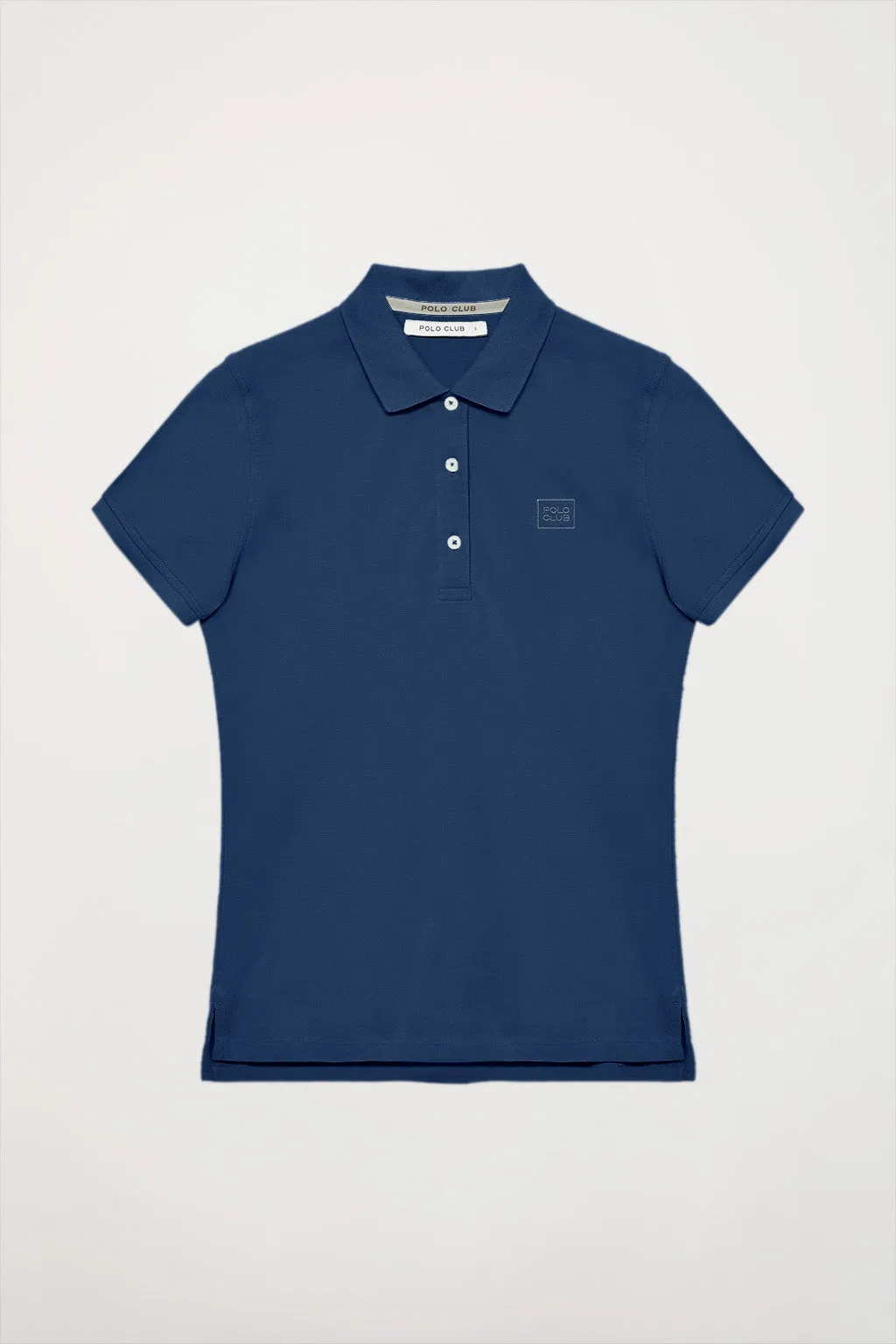 Polo de manga corta piqué azul índigo con logo Polo Club