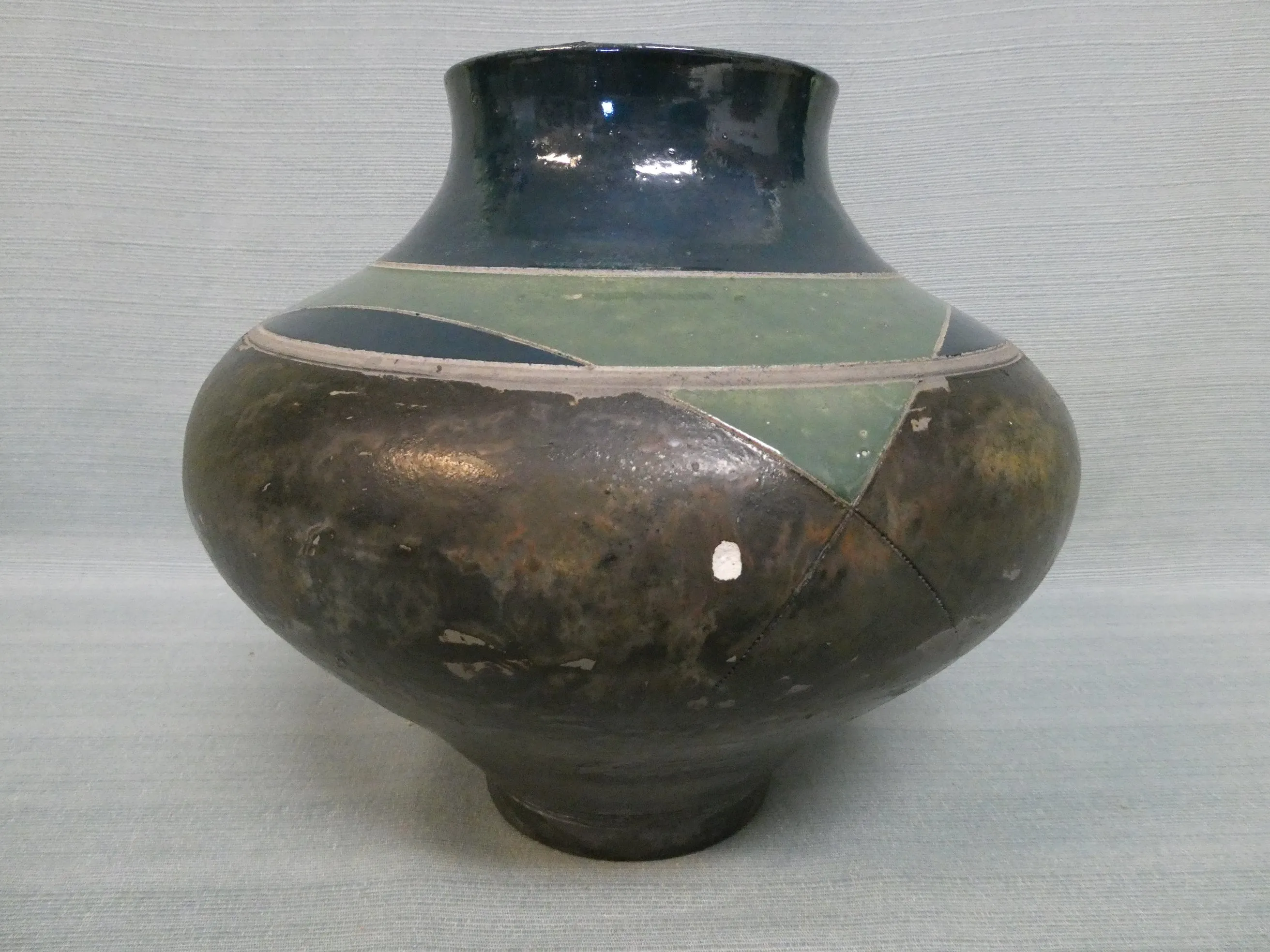 Raku Pottery Vase, signed by Robert Sunday