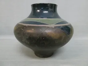 Raku Pottery Vase, signed by Robert Sunday