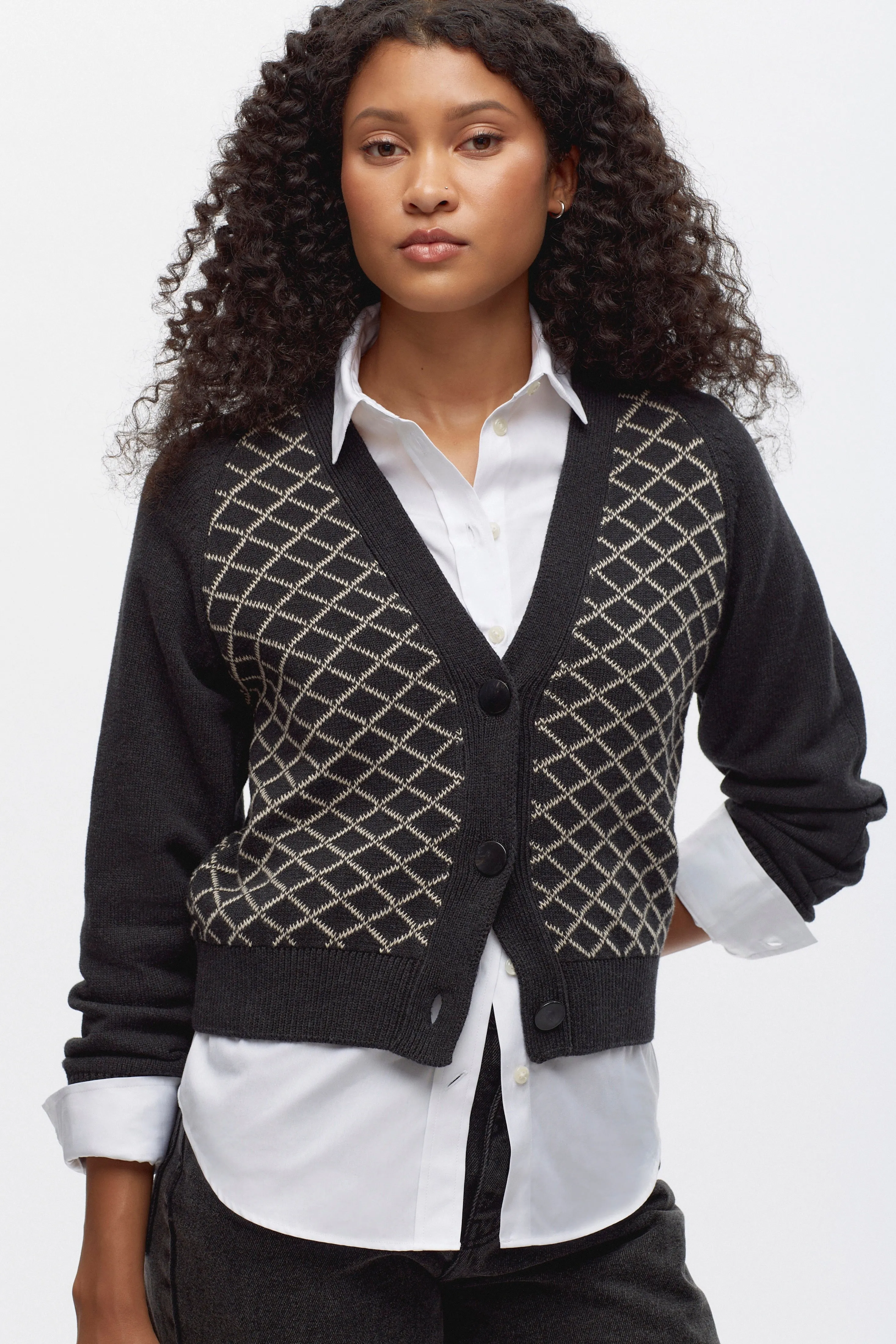 Women's Leila Cardigan in Black Pattern