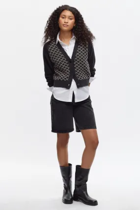 Women's Leila Cardigan in Black Pattern